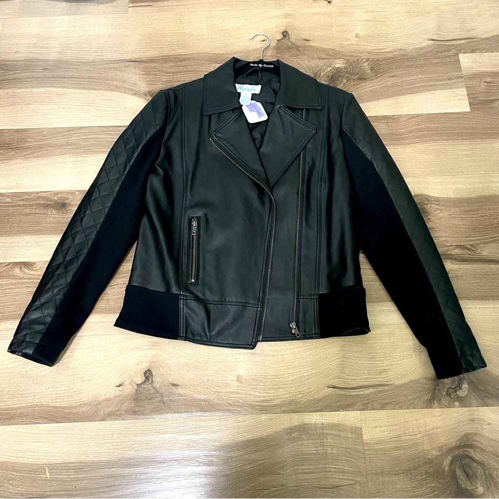 Marabelle Faux Leather Jacket Size M NWT